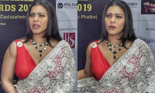 Kajol Devagan latest low cut red sleeveless blouse with transparent saree fashion | Bollywood actress Navel Queens Kajol Devagan latest low cut red sleeveless blouse with transparent saree fashion | Bollywood actress Navel Queens