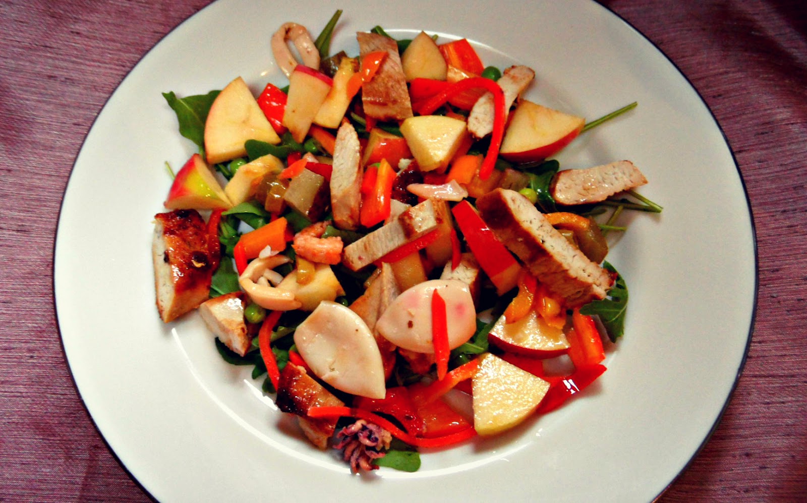 Chez Maximka Turkey and seafood antipasto salad