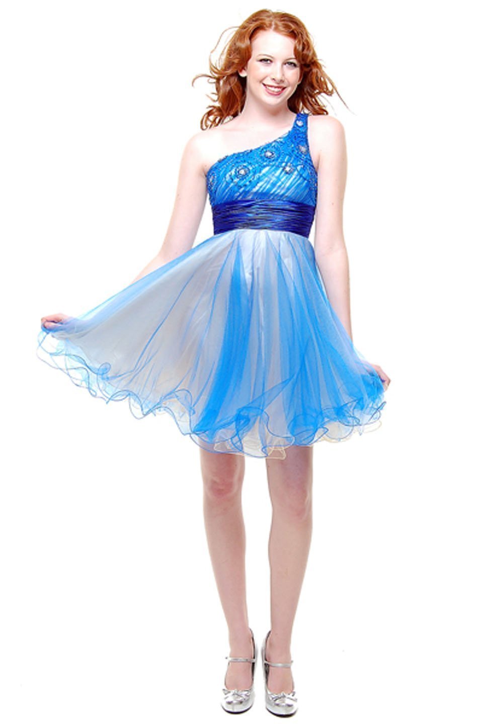 blue short prom dresses one shoulder 2013 graduation dresses royal