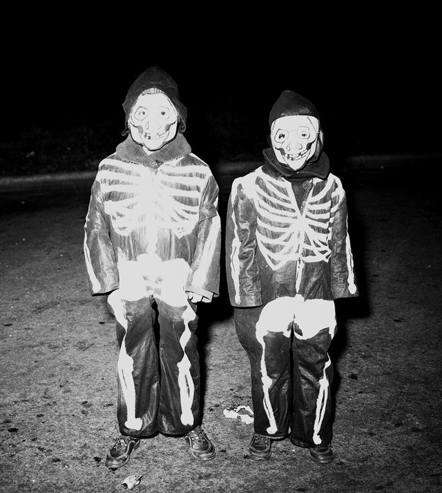 23 Haunting Vintage Snapshots of Skeleton Halloween Costumes That Give ...