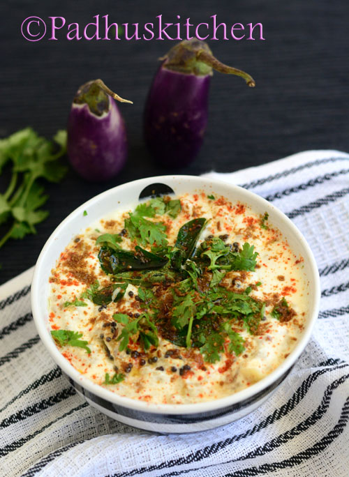 Brinjal Raita Recipe-Sutta Kathirikkai Thayir Pachadi | Padhuskitchen