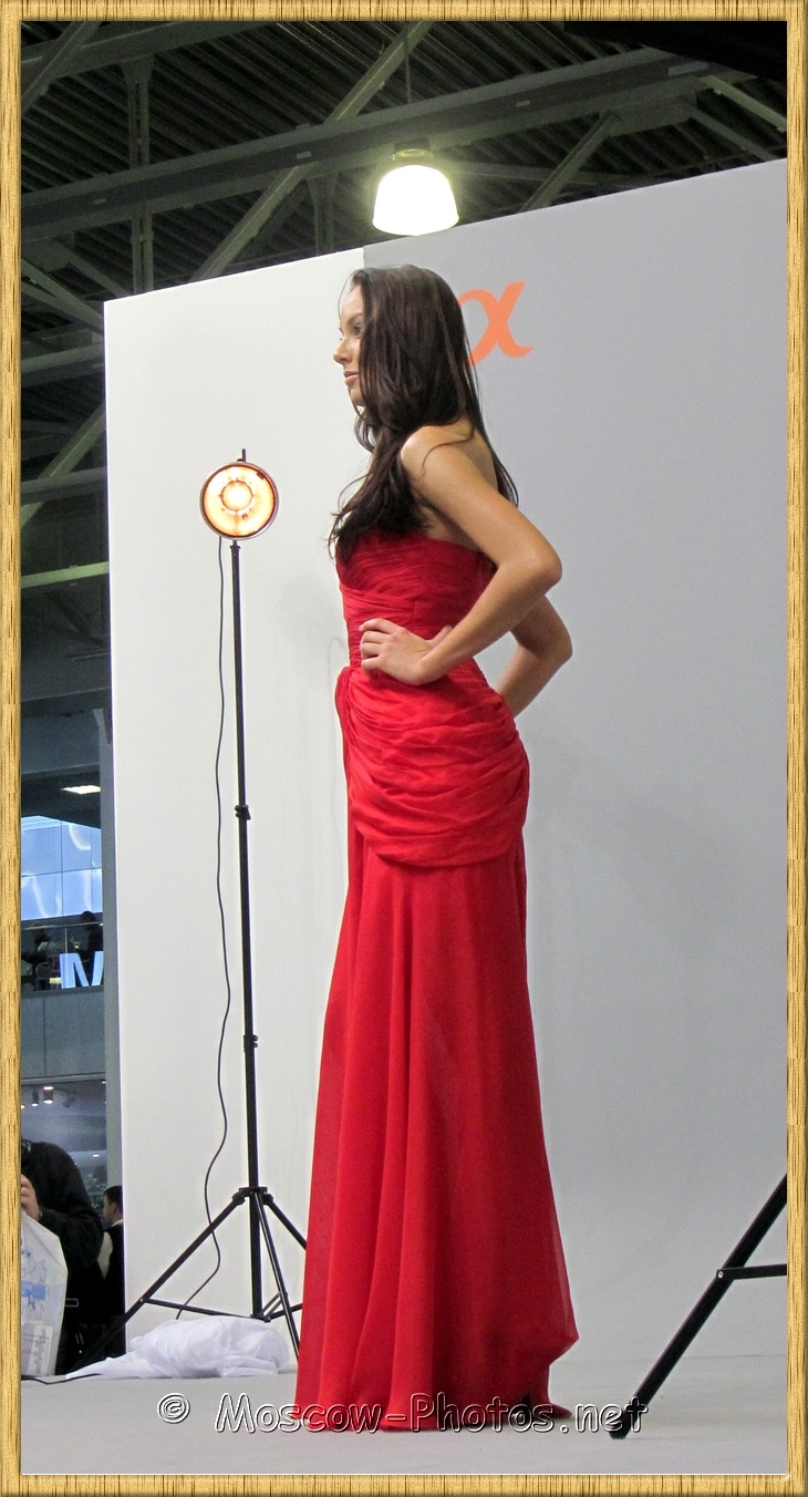 Slim Model Red Dress. Photoforum 2012.