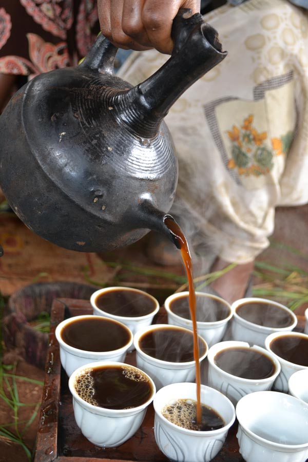 The delication of coffee savouring ceremony in Ethiopia Ethiopia