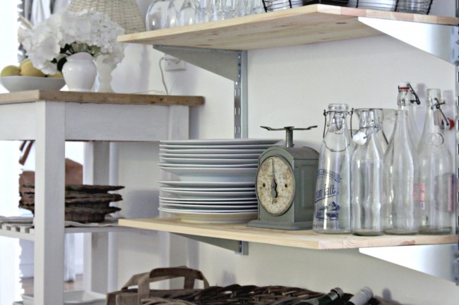 These simple open shelves get the work done without any added frills