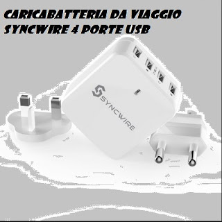 Caricabatteria da viaggio USB Syncwire con adattatore UK UE USA