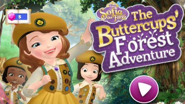 Play Sofia the First The Buttercups Forest Adventure game where you can help Sofia to collect 12 Star Stones and to get befriended animals