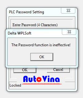 The Password function is ineffective Mở khóa PLC Delta báo lỗi The Password function is ineffective