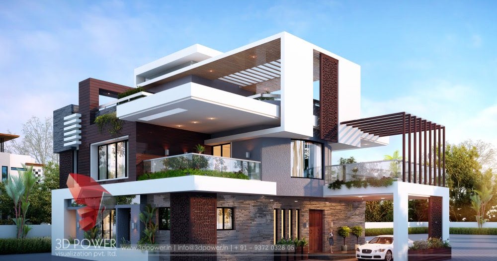 Ultra Modern Home Designs | Home Designs: Elegant Front Elevation &  Bungalow Elevation For Modern Home