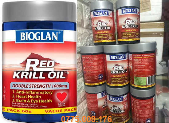 Dầu nhuyễn thể Red Krill Oil 1000mg Bioglan Úc