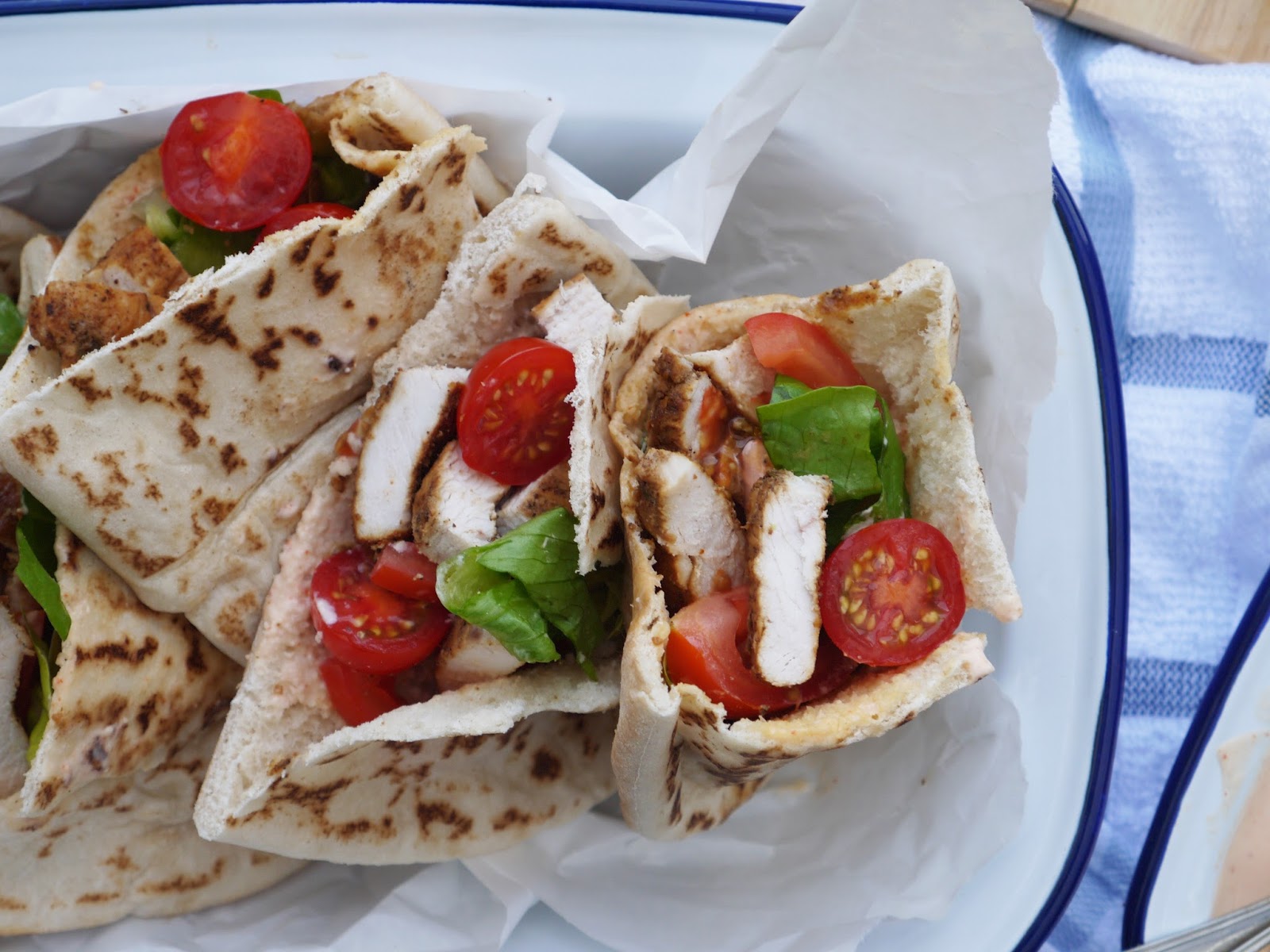 This Muslim Girl Bakes Chicken Pittas with Spicy Garlic Sauce.