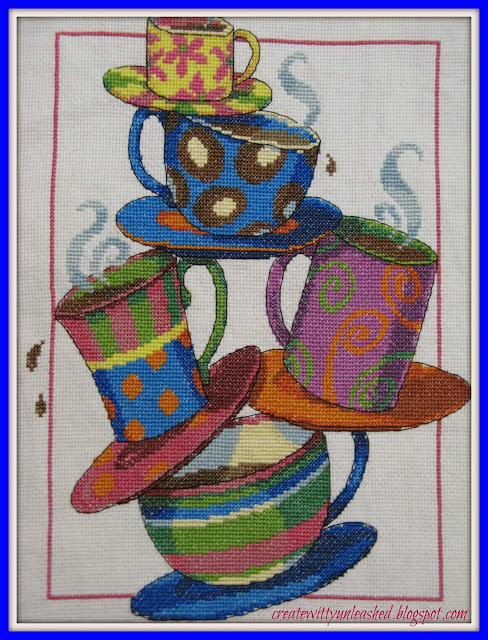 Cross stitch teacups