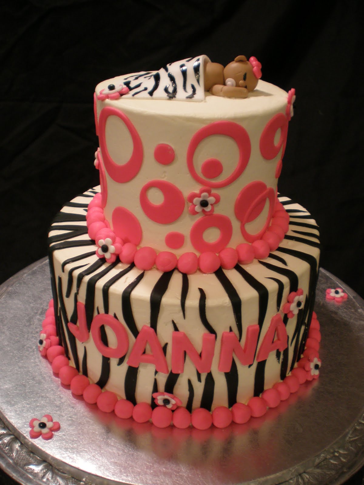 Tier Zebra Baby Shower Cake Designed by: TheSweetTreat.com