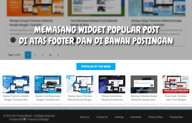 Cara Memasang Widget Popular Post di bawah Postingan