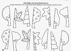 Atividades de Artes - Educação Infantil - Árvores Desencontradas