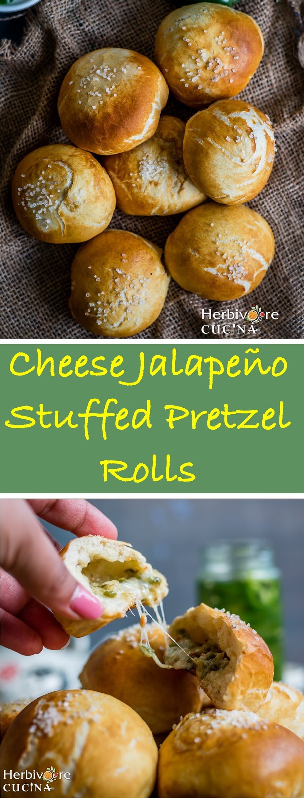 Herbivore Cucina Cheese Jalapeño Stuffed Pretzel Rolls for BreadBakers