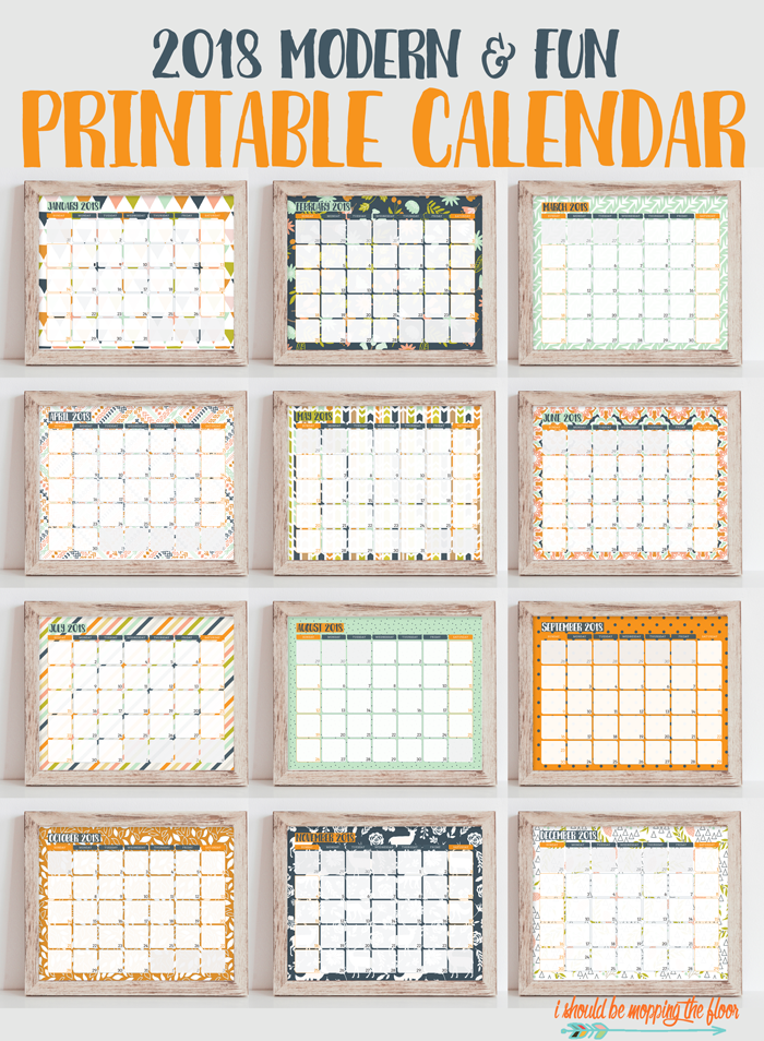 2018 Printable Calendar i ought to be mopping the ground picture relating to Fun Printable Calendar identified as 2018 Printable Calendar i really should be mopping the ground