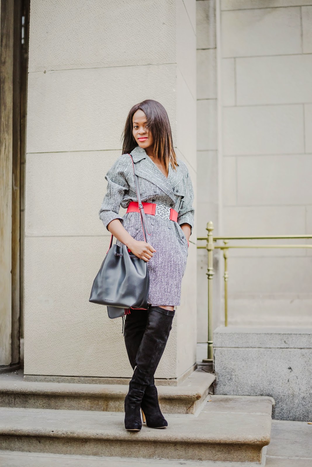 CITY CHIC:: BUCKET BAG AND OTKs - Cranberry Tantrums
