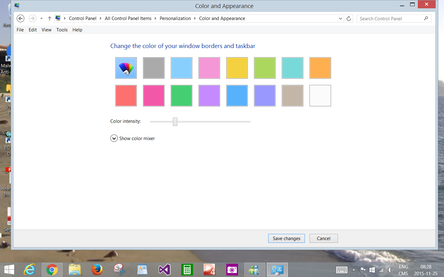 цвет окна браузера