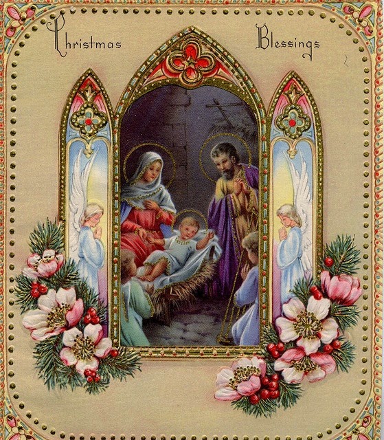 Images d'autrefois Image ancienne de Noël, l'enfant Jésus