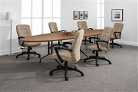 Elliptical Conference Table with Metal Legs