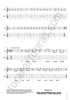 Hoja 2  Tablatura y Partitura de Banjo  Yankee Doodley, Las 3 hojitas, La Pastora Mix 22 Tablature Sheet Music for Banjo Music Score Tabs