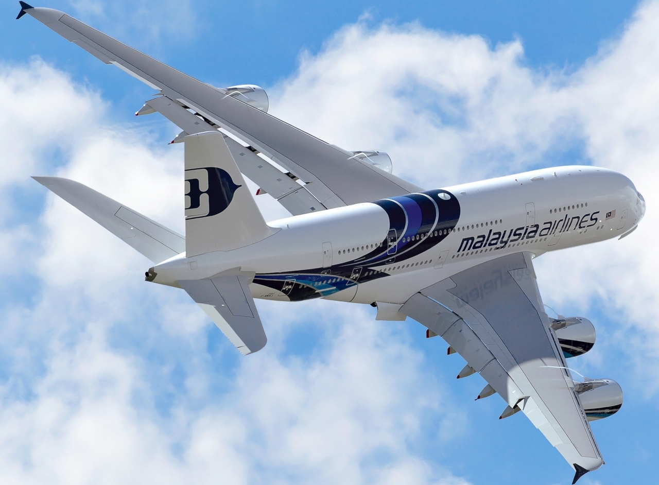 Malaysia Airlines A380 While On Maneuver  Aircraft Wallpaper Flying