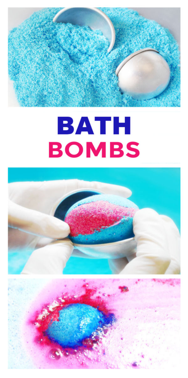 Make bath bombs at home following this easy recipe tutorial!  These are so fun for kids they will want to make bath boms again & again! #bathbomsdiyrecipes #bathboms #bathbombrecipe #bathbombs #bathbombsrecipe #howtomakebathbombs #makebathboms #recipeforbathboms #bathbombsdiyrecipes