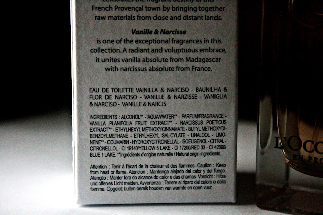 L'Occitane La Collection de Grasse Vanille & Narcisse Ingredients