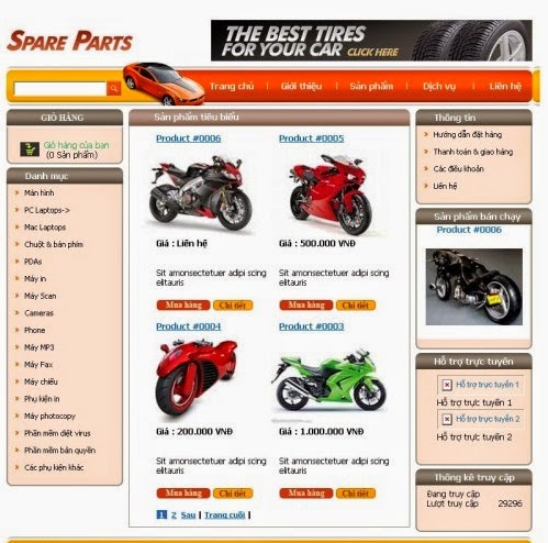 thiết kế website bán hàng xe máy giá rẻ