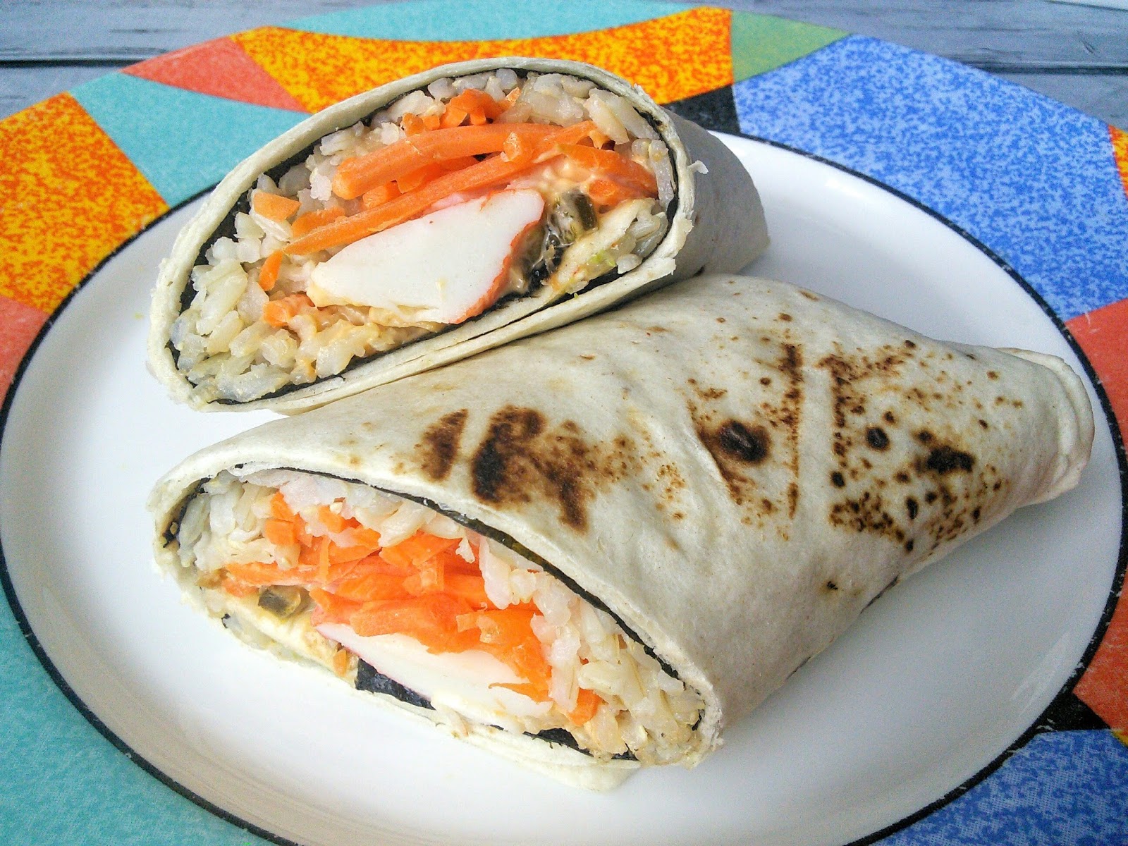 7. Tightly roll everything up like a burrito. Repeat until all sushi