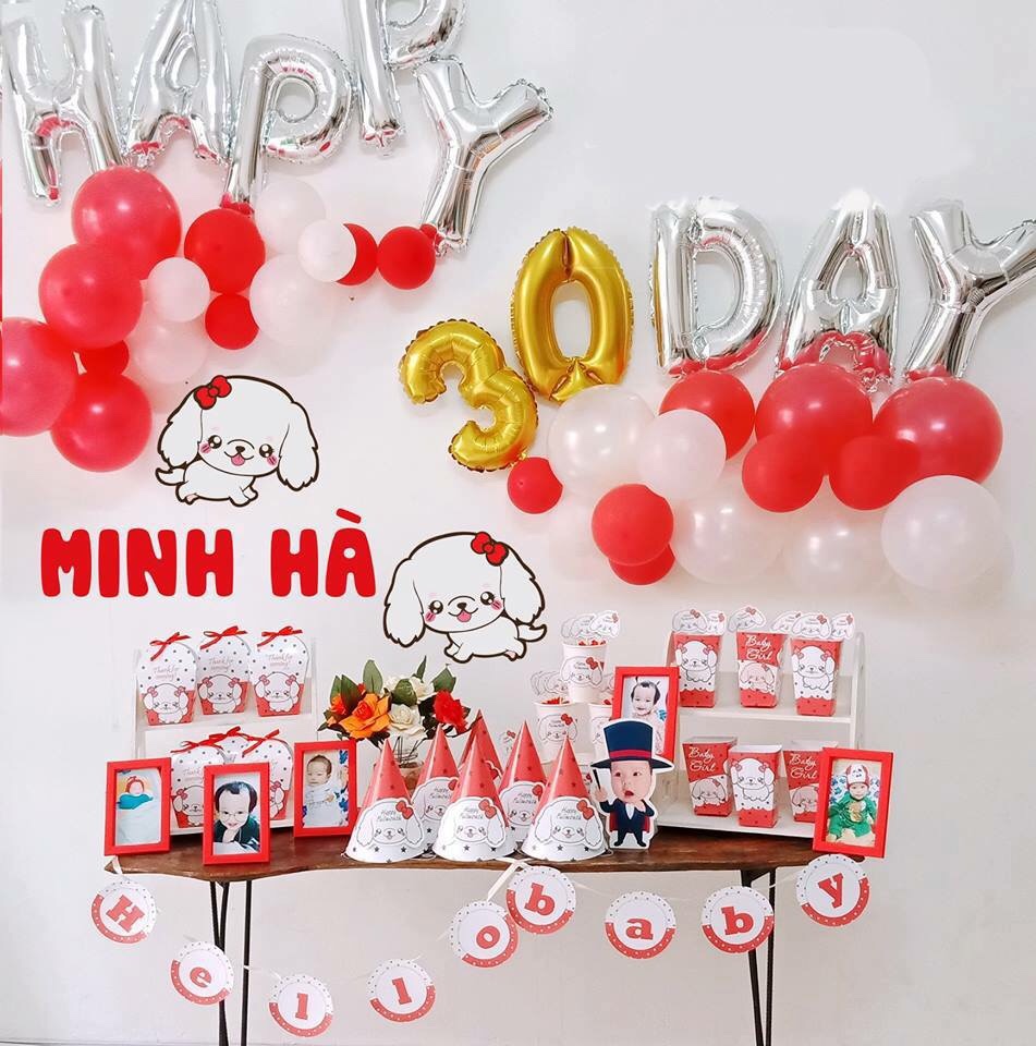 Bóng trang trí đầy tháng cho bé tại Tứ Liên Bong trang tri day thang cho be tai Tu Liên