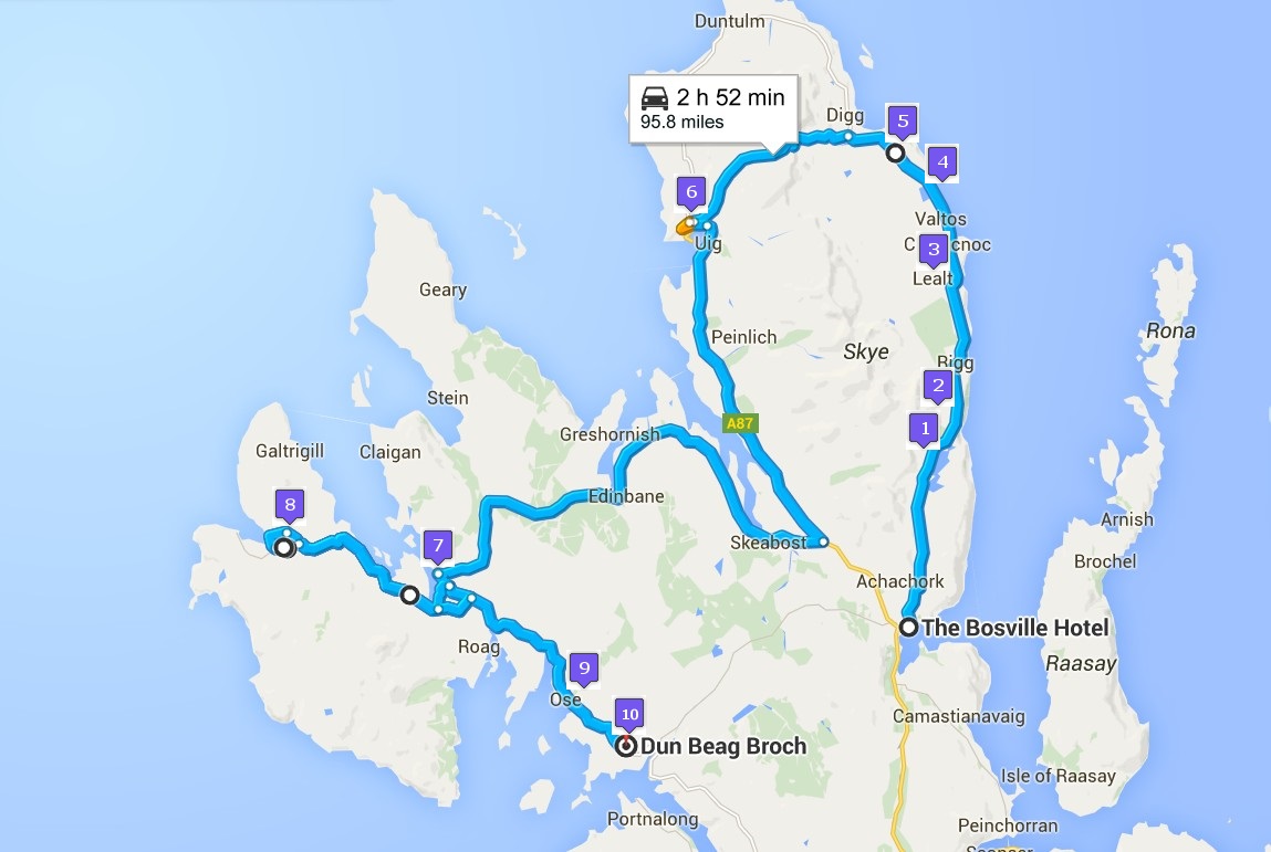 Itinerary for Rabbie's Tour of Isle of Skye, Scotland - Day 2