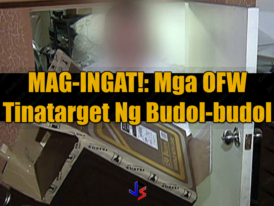 Consecutive  incidents of swindling by suspected "budol-budol" modus victimizing OFW surfaced which is seriously alarming. Just recently, an OFW retiree from Bataan was reportedly fallen victim of the said criminal elements. They approached him, lured him into their snare and went away with P8 million hard-earned money which the former OFW toiled for 30 years. Advertisements    Again, another OFW retiree lost his P5 million which he worked for and earned as an OFW for 40 long years, just to be robbed by the "budol-budol". "Antonio", 71, a former helicopter mechanic abroad was furious as he narrates his ordeal with the swindlers who convinced him to buy five boxes of additives converting used oil to virgin coconut oil, promising him to earn P1,000 for every piece. He paid P200,000 cold cash and deposited P4.9 million under the account of certain Cherrie Ferrer Barbara. The group also promised Antonio that if their transaction will push through, they will order 300 boxes per month assuring Antonio of his income. When he opened the boxes, he found out that it only contain flour. Surprisingly similar to what happened to the former OFW in Bataan. Leonardo Austria was persuaded to order an enzyme that will keep the fish fresh. Also with a promise that he will earn P1,000 in each box but it turned out that the product only contain flour. The swindlers got away with P8 million.  The Philippine National Police (PNP) warned the public, especially the OFWs and the senior citizens who are now being targeted by the notoriuos "budol-budol" gang. Senior Supt. William Segun of Cavite Provincial Police Office said that before giving them that big chunk of cash, we need to be cautious and aware of their business and credibility. He also added that transactions has to be made inside the bank. Asking them to present a valid government issued IDs will also help. take photos of them and the vehicles they use as well to ensure our safety against swindlers.