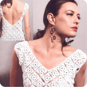 Blusa Cuello en V a Crochet Blusa Cuello en V a Crochet