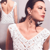 Blusa Cuello en V a Crochet