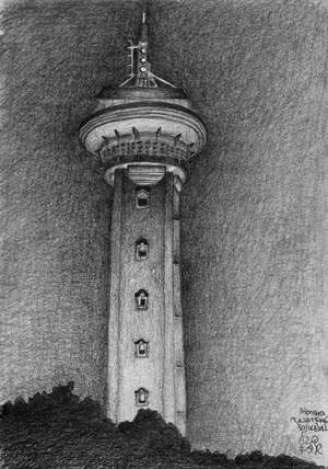 Sketsa Menara Asmaul Husna, Masjid Agung Jawa Tengah