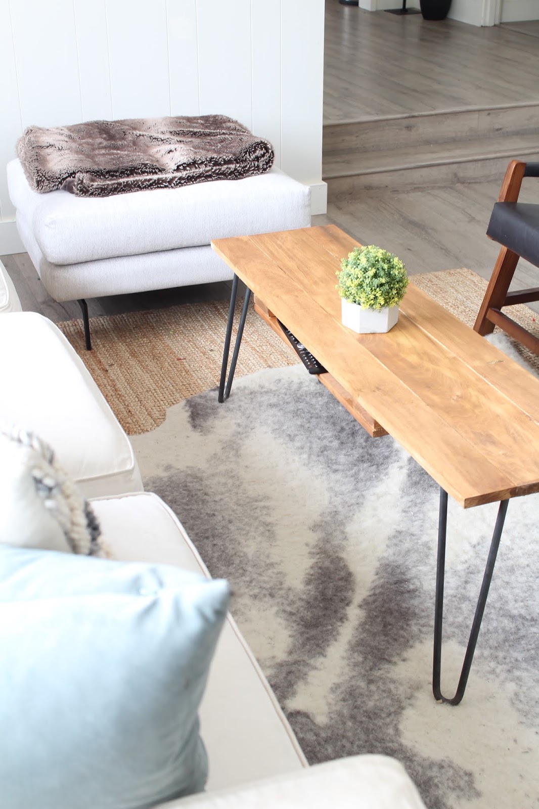DIY Hairpin Leg Coffee Table with Remote Storage Harlow & Thistle