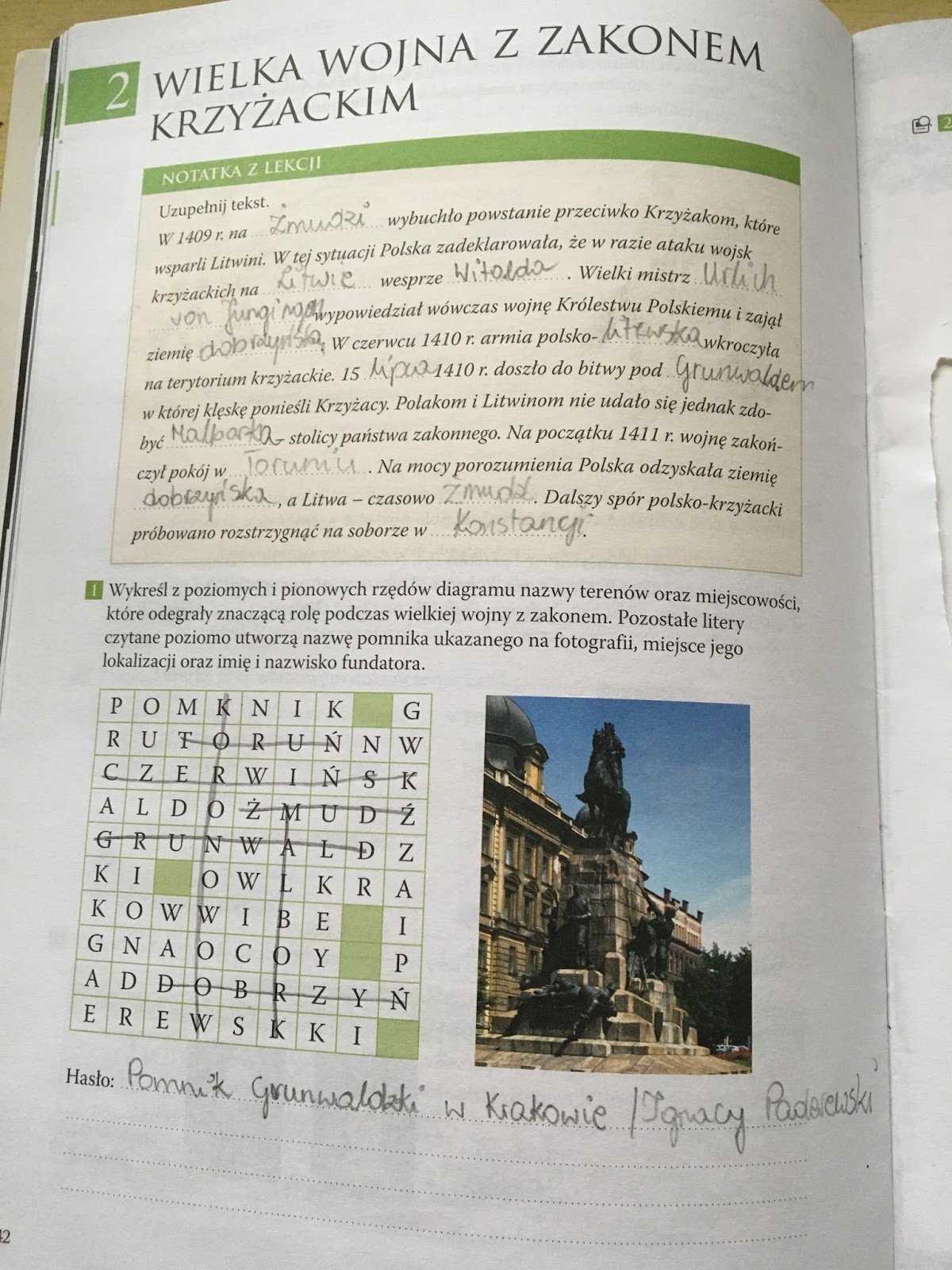 Wielka Wojna Z Zakonem Krzyżackim Notatka