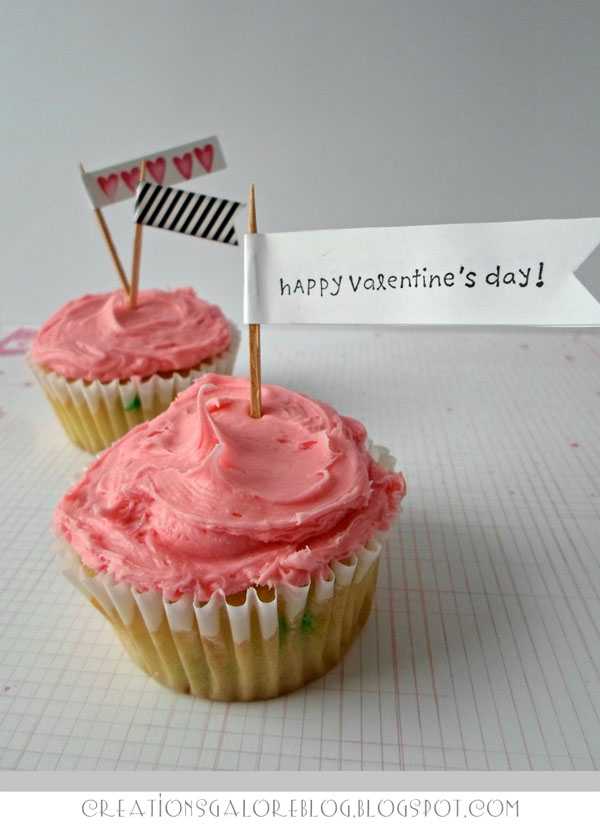 Creations Galore Blog: We Love Valentine's Day: DIY Cupcake Toppers