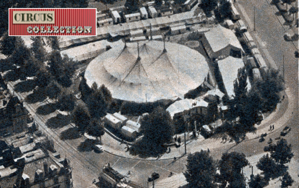 vue aérienne du chapiteau et des installations du Cirque Knie 
