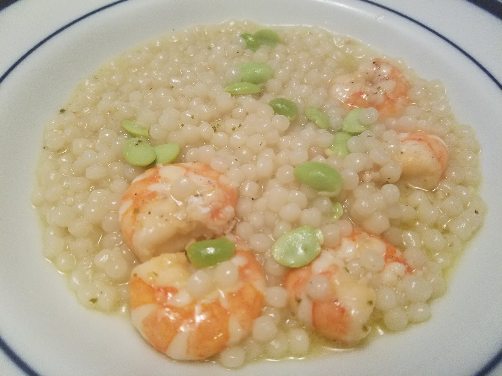 Seasonal Recipes Lemon Garlic Shrimp w/ Pearl Couscous and Edamame