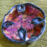 Handmade wet felted 'Tulip Bowl' Tutorial for making a folded wet felted bowl https://www.etsy.com/shop/glassbead?ref=seller-platform-mcnav§ion_id=19020254