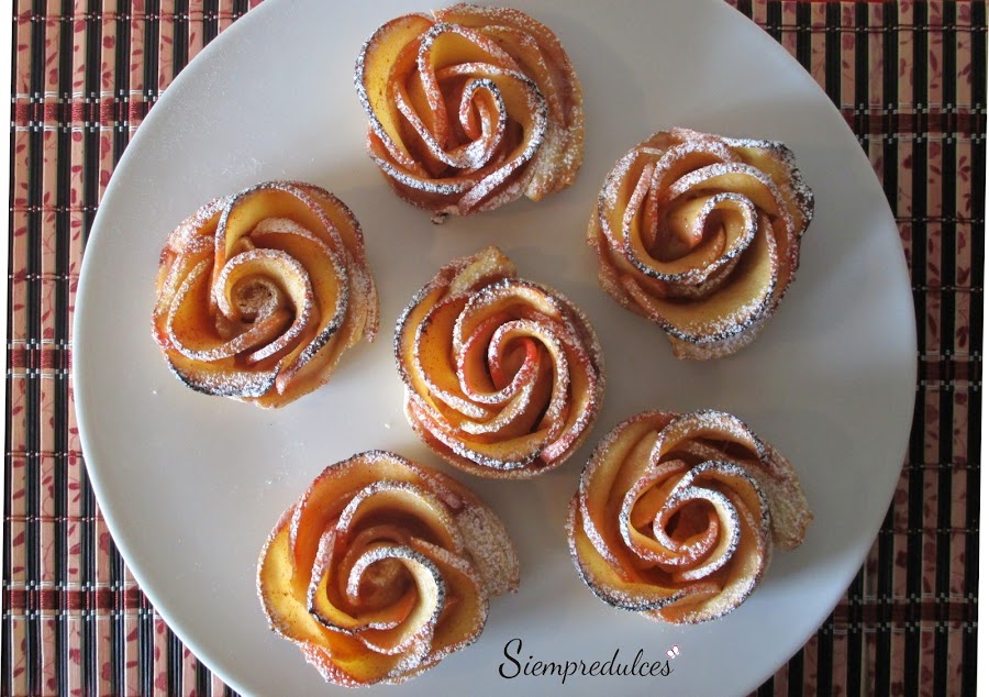 Rosas de manzana y hojaldre (Siempredulces) 