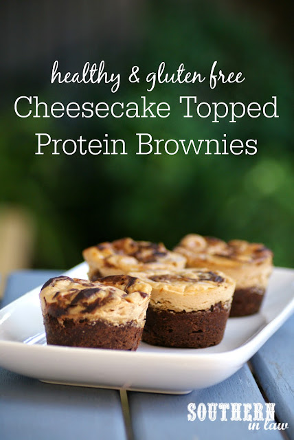 Gluten Free Cheesecake Topped Protein Brownies Recipe - low fat, gluten free, high protein, low carb, low calorie, grain free