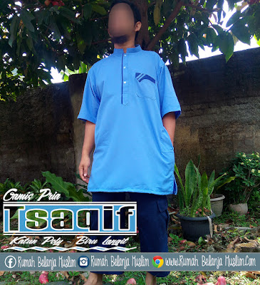 Baju Koko Pakistan Tsaqif Katun Poly Biru Langit Baju Koko Pakistan Tsaqif Katun Poly Biru Langit