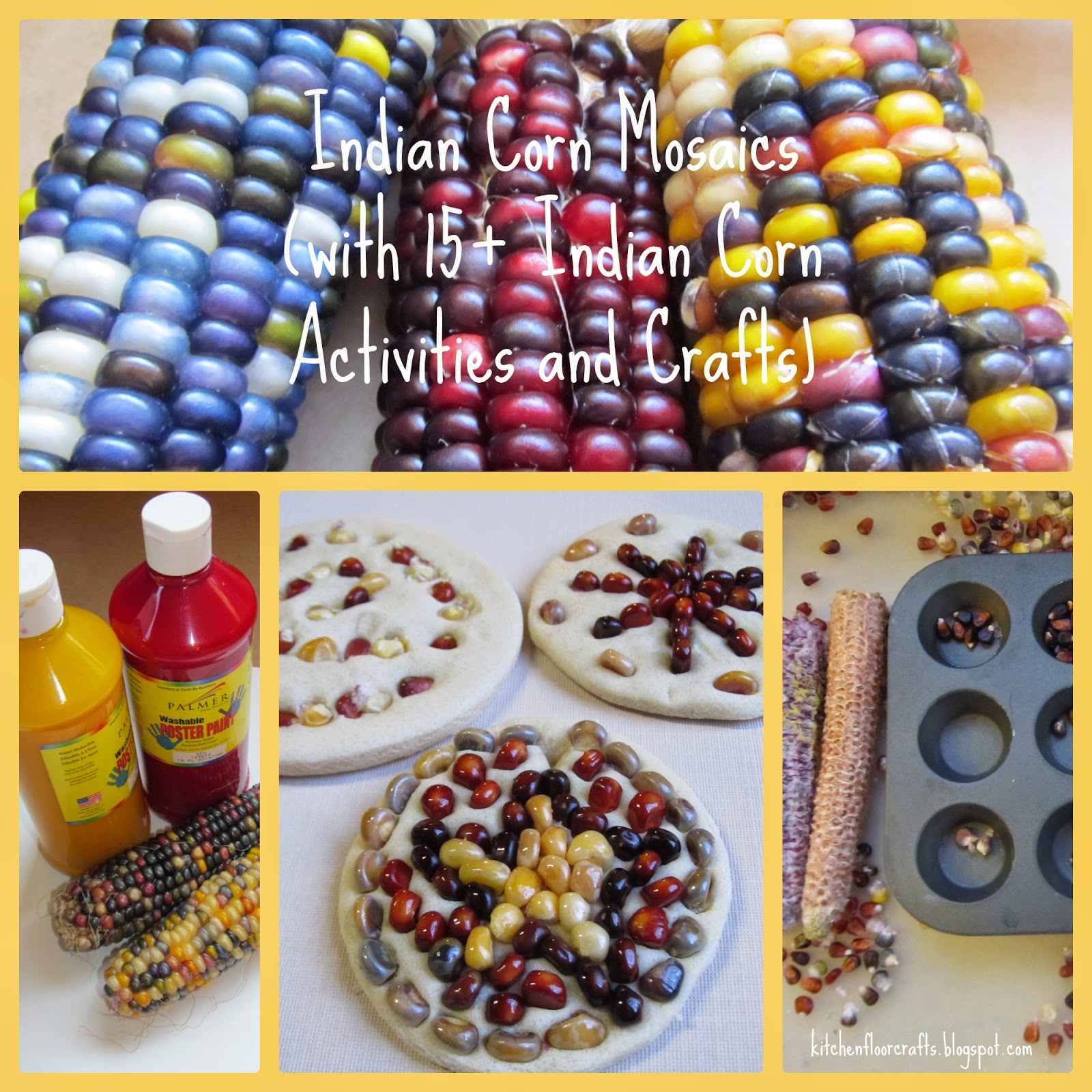 Kitchen Floor Crafts Indian Corn Mosaics and More