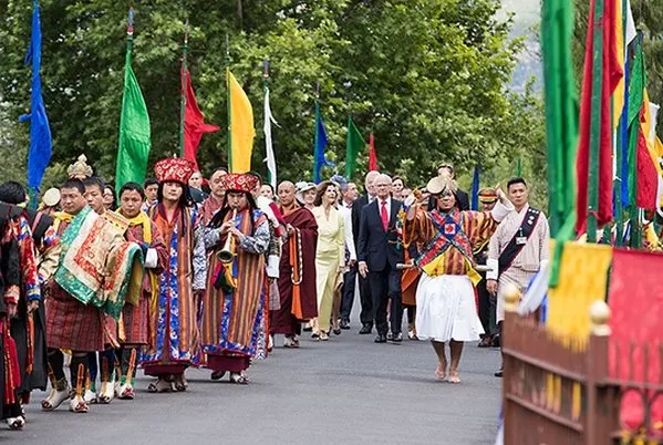 King Gustaf and Queen Silvia of Sweden, King Jigme Khesar Namgyel Wangchuck and Queen Jetsun Pema, Princess Kesang Choden Wangchuck, Princess Ashi Chimi Yangzom Wangchuck in Buthan