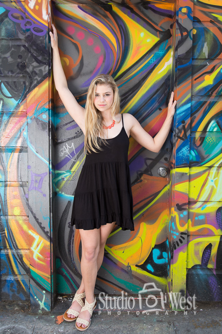 Atascadero senior picture photographers Paso Robles Senior Picture with Graffiti - Studio 101 West Photography