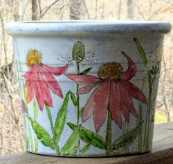 pot painted clay flower watercolor watercolors technique pots studio laurie rohner