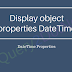 Display object properties DateTime